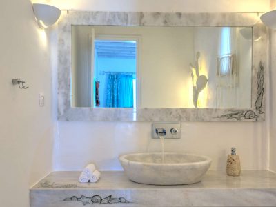 Villa Anemos in Mykonos Greece, bathroom 2, by Olive Villa Rentals