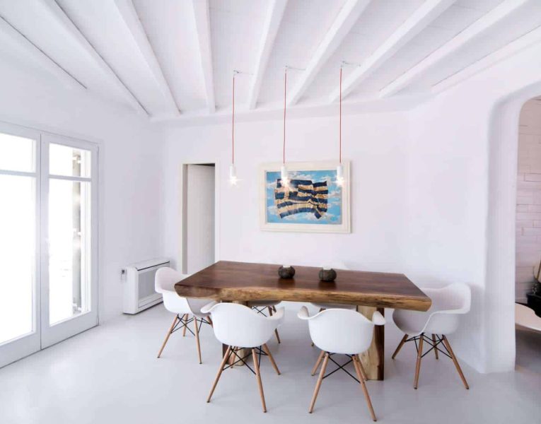 Villa Ariadne in Mykonos Greece, dining room 3, by Olive Villa Rentals
