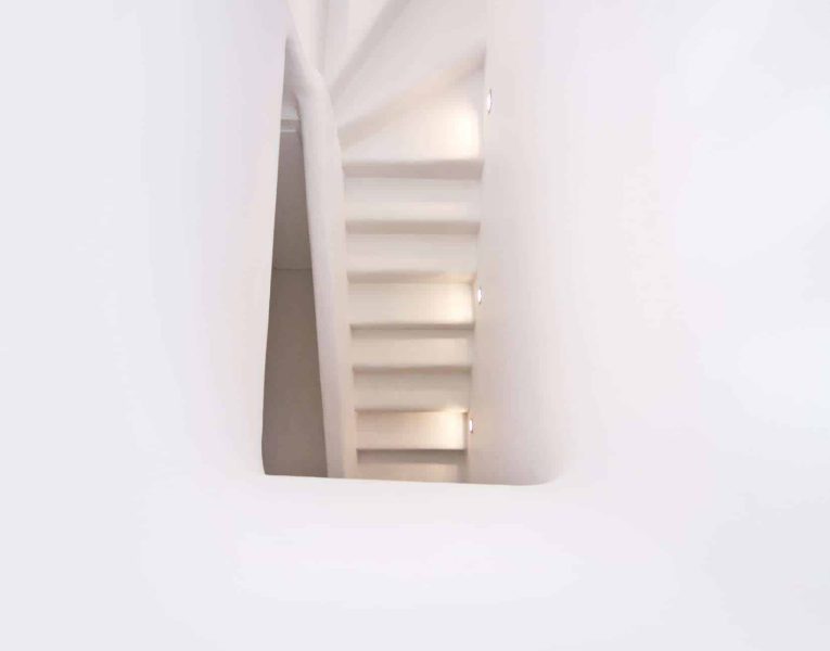 Villa Ariadne in Mykonos Greece, stairway, by Olive Villa Rentals