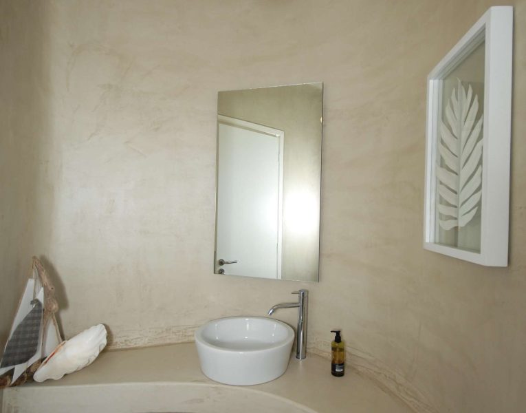 Villa Calanthe in Mykonos Greece, bathroom, by Olive Villa Rentals
