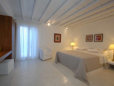 Villa Calanthe in Mykonos Greece, bedroom, by Olive Villa Rentals