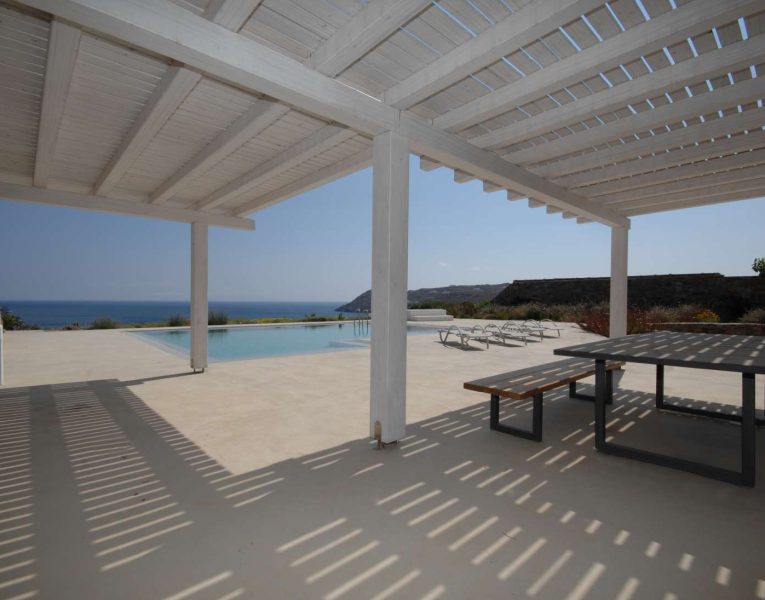 Villa Calanthe in Mykonos Greece, pool, by Olive Villa Rentals