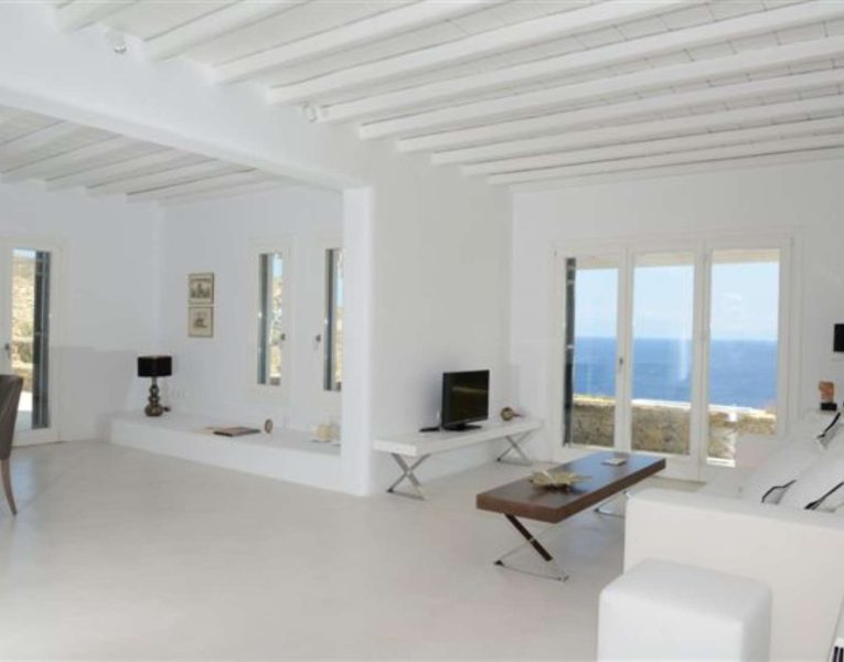 Villa Calanthe in Mykonos Greece, living room 2, by Olive Villa Rentals