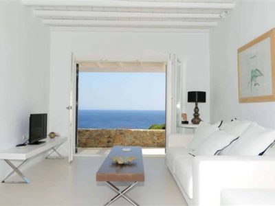 Villa Calanthe in Mykonos Greece, living room 3, by Olive Villa Rentals