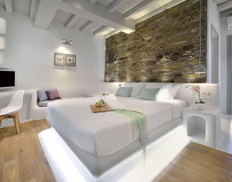 Villa Eterea in Mykonos Greece, bedroom, by Olive Villa Rentals