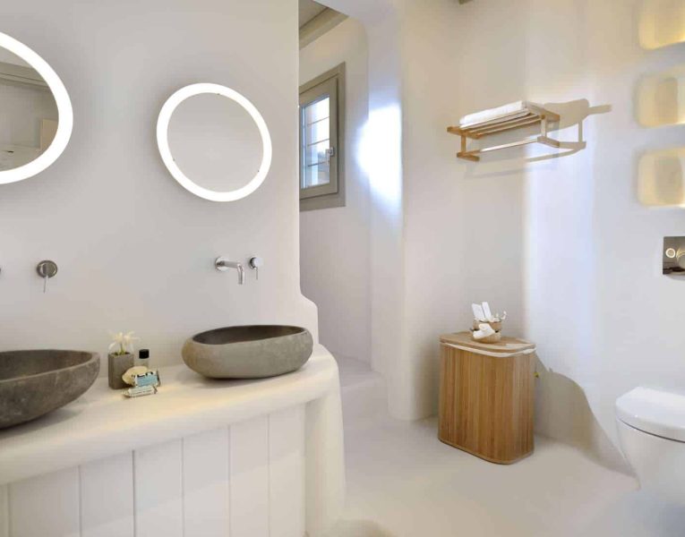 Villa Eterea in Mykonos Greece, bathroom 2, by Olive Villa Rentals