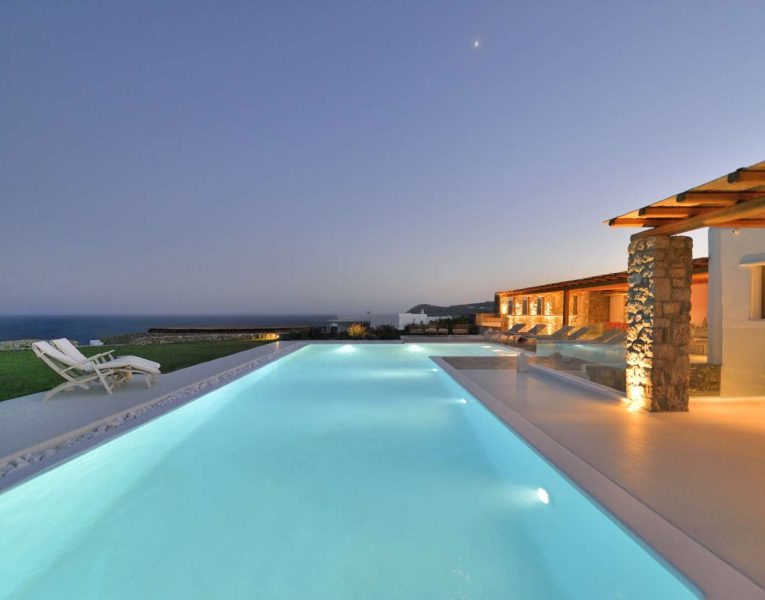 Villa Hypatia in Mykonos Greece, pool, by Olive Villa Rentals