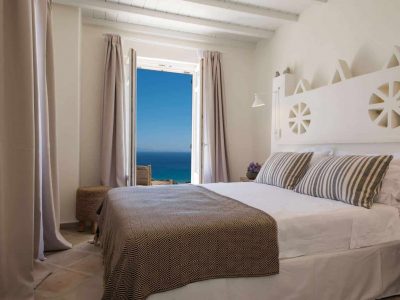 Villa Zoe in Mykonos Greece, bedroom, by Olive Villa Rentals