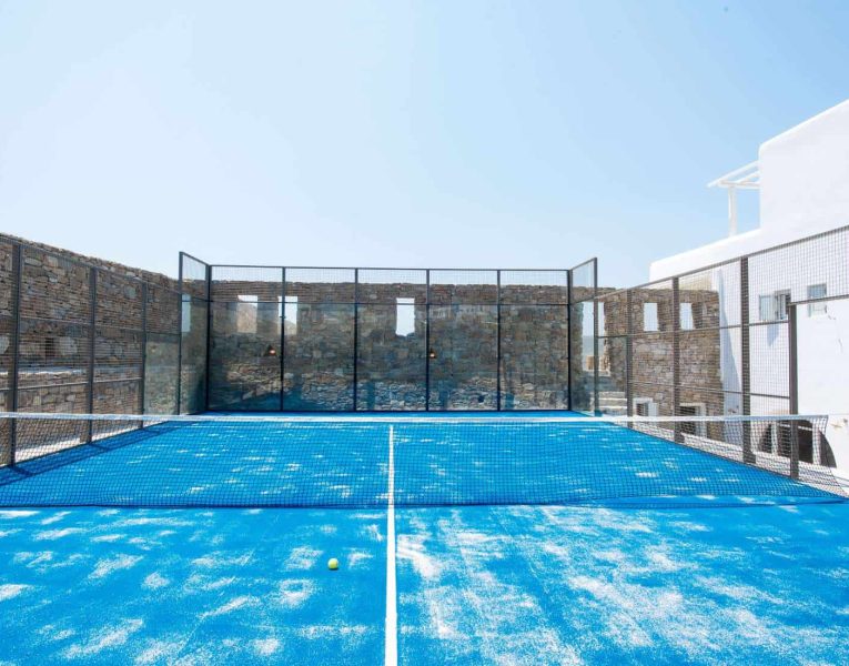 Villa Zoe in Mykonos Greece, tennis, by Olive Villa Rentals