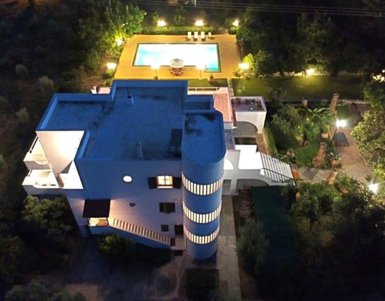 Villa Thetis in Pelion Greece, aerial view, by Olive Villa Rentals