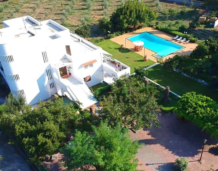 Villa Thetis in Pelion Greece, aerial view, by Olive Villa Rentals