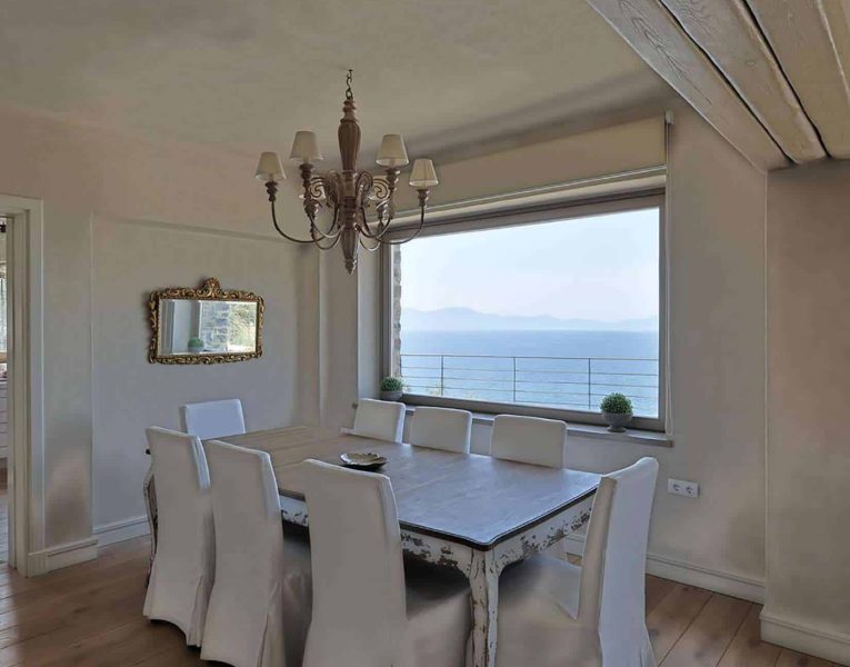 Villa Idyll in Pelion Greece, dining room, by Olive Villa Rentals