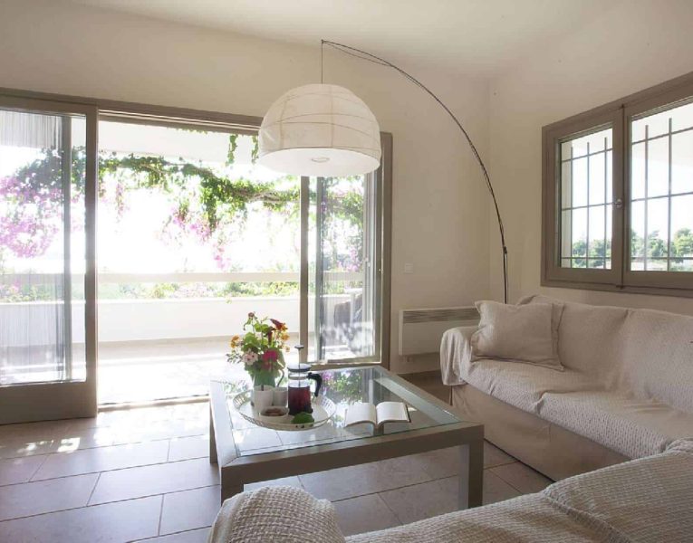 Villa Amy in Porto Heli Greece, living room, by Olive Villa Rentals