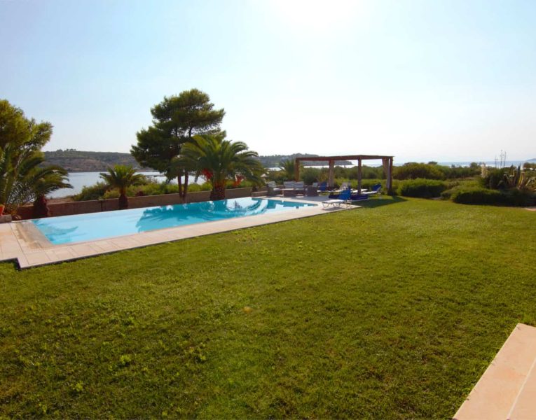 Villa Dahlia in Porto Heli Greece, pool view, by Olive Villa Rentals