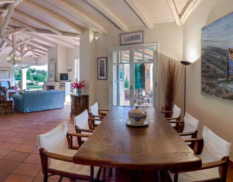 Villa Dantea in Porto Heli Greece, dining room, by Olive Villa Rentals