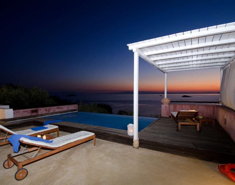 Villa Cybele in Skopelos Greece, sunset 3, by Olive Villa Rentals
