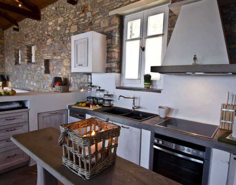 Villa Cybele in Skopelos Greece, kitchen, by Olive Villa Rentals