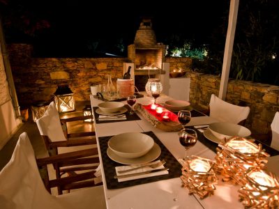 Pool Villa Selene in Skopelos Greece, dining table 4, by Olive Villa Rentals