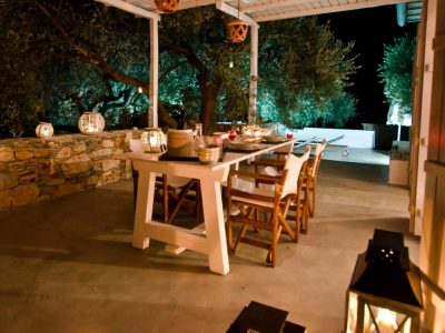 Pool Villa Selene in Skopelos Greece, dining table 6, by Olive Villa Rentals