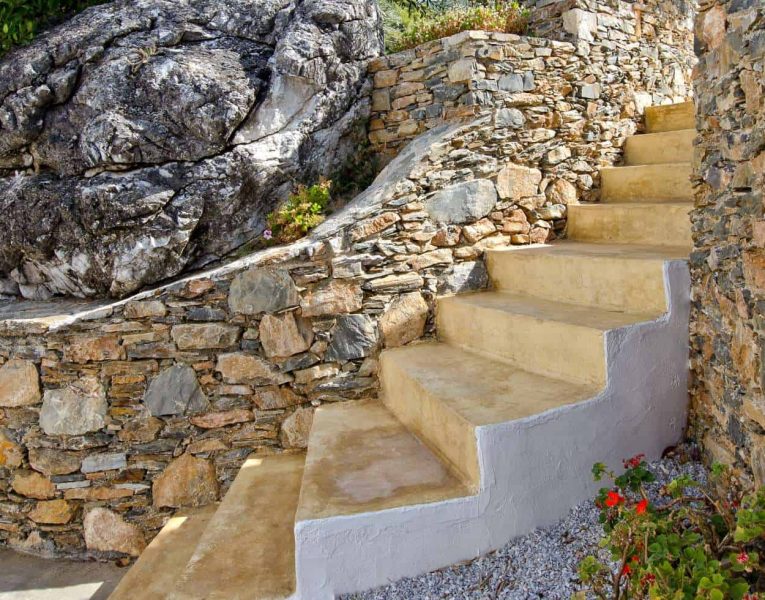 Pool Villa Selene in Skopelos Greece, stairway, by Olive Villa Rentals