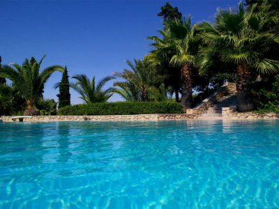 Villa Camelia in Spetses Greece, pool view, by Olive Villa Rentals