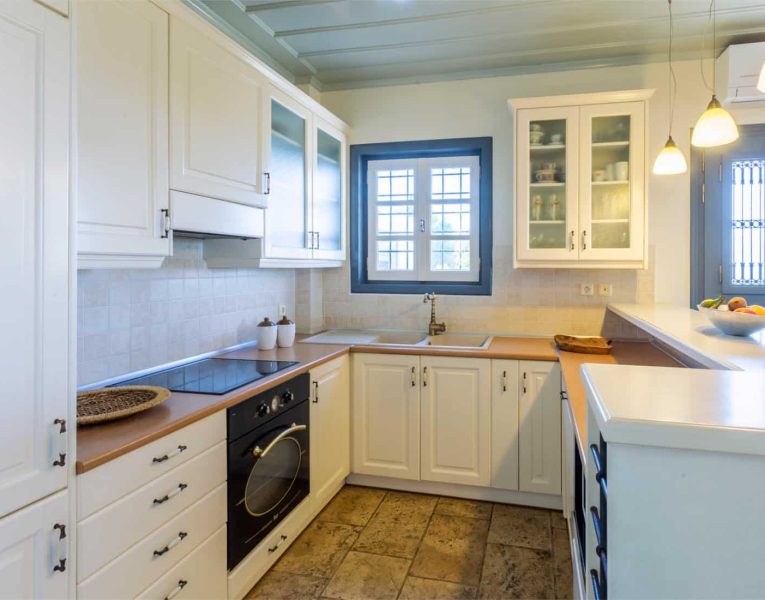 Villa Corinna in Spetses Greece, kitchen, by Olive Villa Rentals