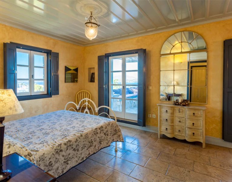 Villa Corinna in Spetses Greece, bedroom, by Olive Villa Rentals