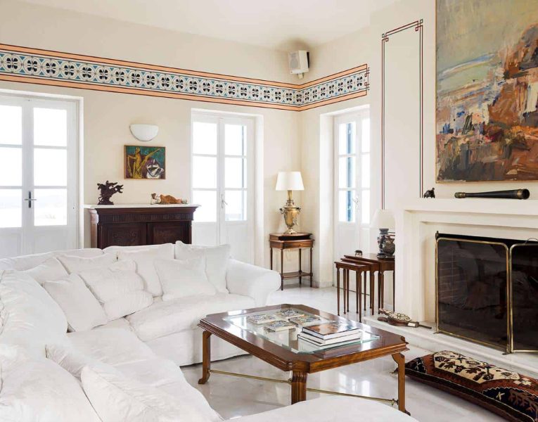 Villa Pegasus in Spetses Greece, living room 2, by Olive Villa Rentals