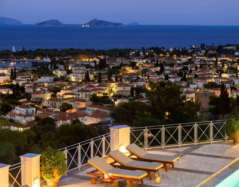 Villa Pegasus in Spetses Greece, view, by Olive Villa Rentals