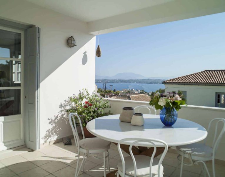 Villa Spezie in Spetses Greece, balcony, by Olive Villa Rentals