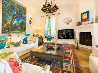 Villa Veneta in Spetses Greece, living room 2, by Olive Villa Rentals