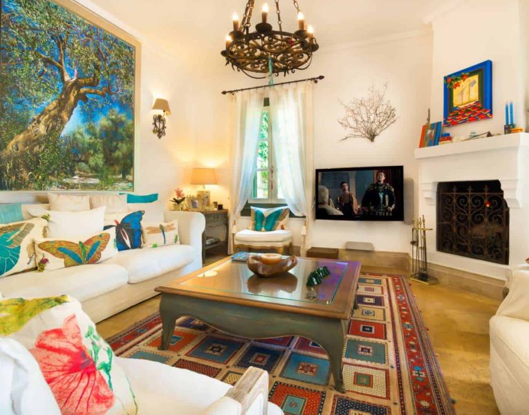 Villa Veneta in Spetses Greece, living room 2, by Olive Villa Rentals