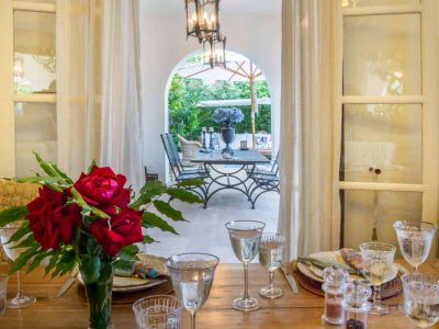 Villa Veneta in Spetses Greece, dining room 2, by Olive Villa Rentals