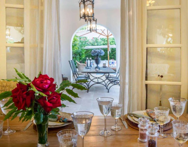 Villa Veneta in Spetses Greece, dining room 2, by Olive Villa Rentals