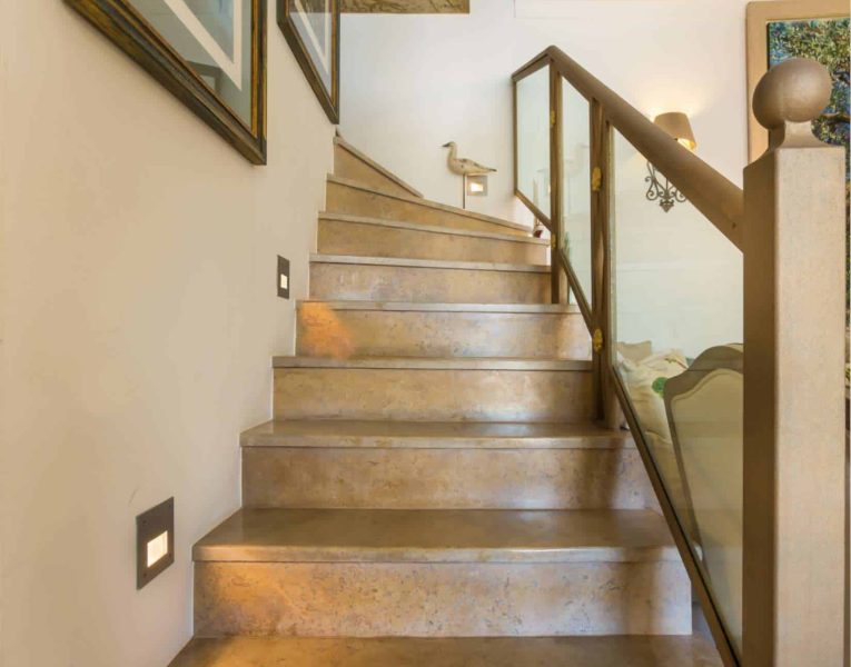 Villa Veneta in Spetses Greece, stairway, by Olive Villa Rentals