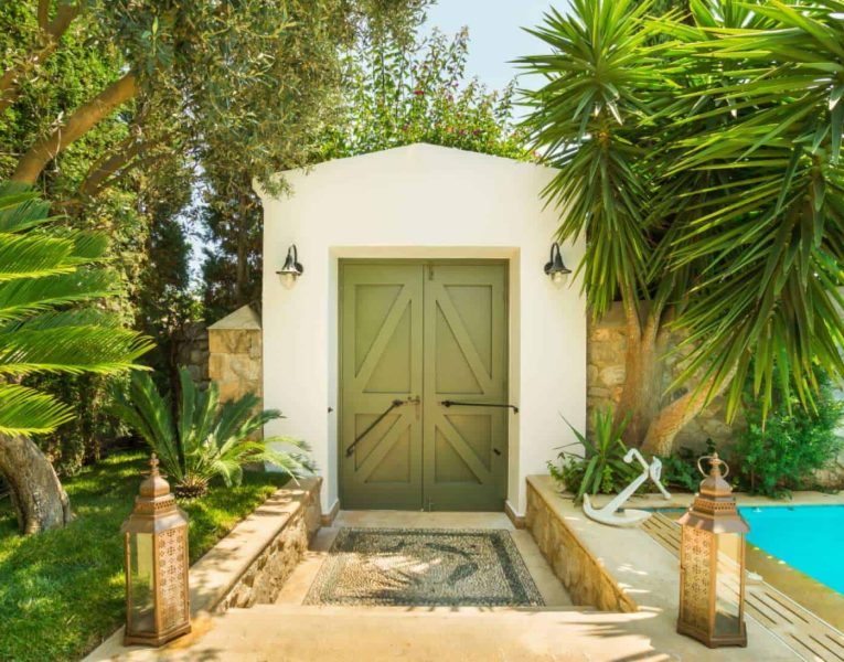 Villa Veneta in Spetses Greece, entrance, by Olive Villa Rentals