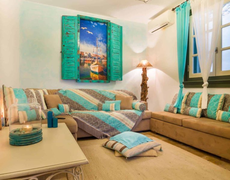 Villa Veneta in Spetses Greece, living room 5, by Olive Villa Rentals