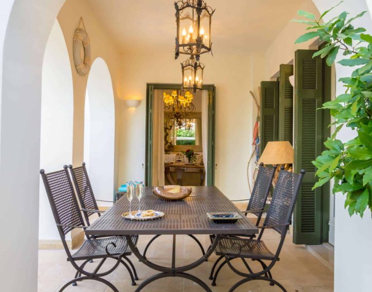 Villa Veneta in Spetses Greece, table, by Olive Villa Rentals