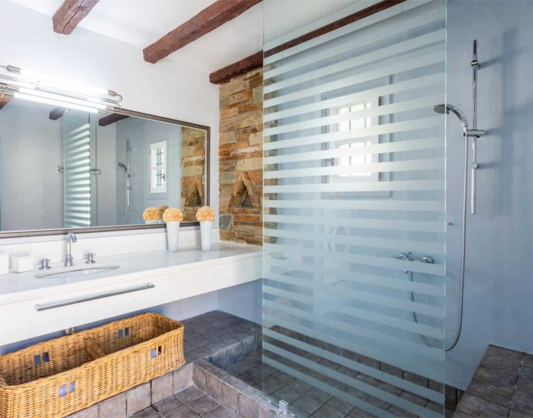 Villa Zenais in Spetses Greece, bathroom, by Olive Villa Rentals