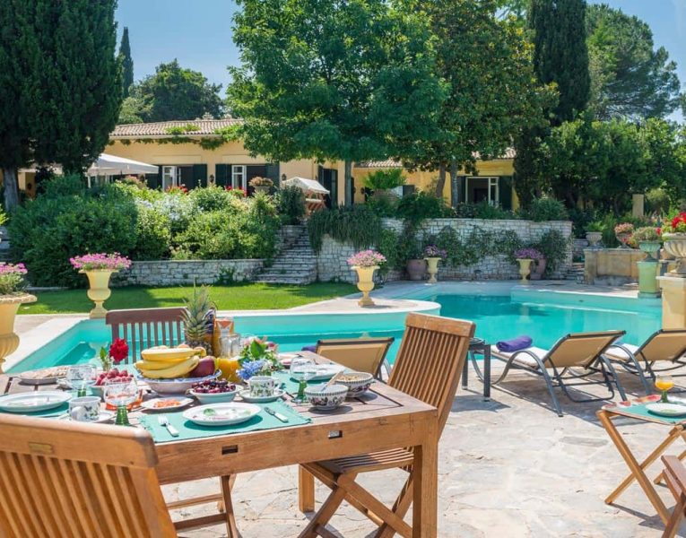 Villa Emeralda in Corfu Greece, pool, by Olive Villa Rentals