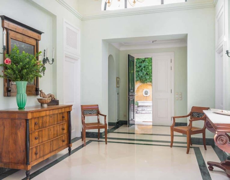 Villa Emeralda in Corfu Greece, entrance, by Olive Villa Rentals