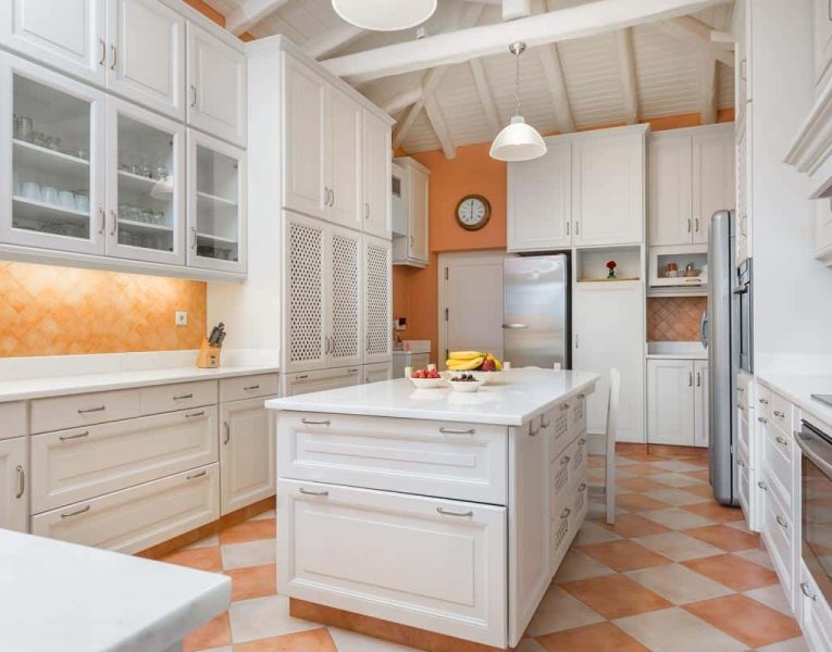 Villa Emeralda in Corfu Greece, kitchen, by Olive Villa Rentals