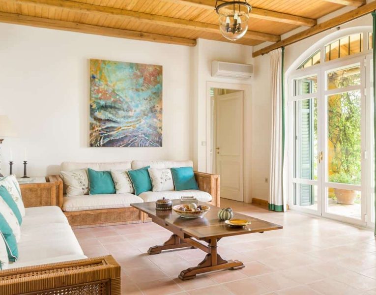 Villa Emeralda in Corfu Greece, living room 5, by Olive Villa Rentals